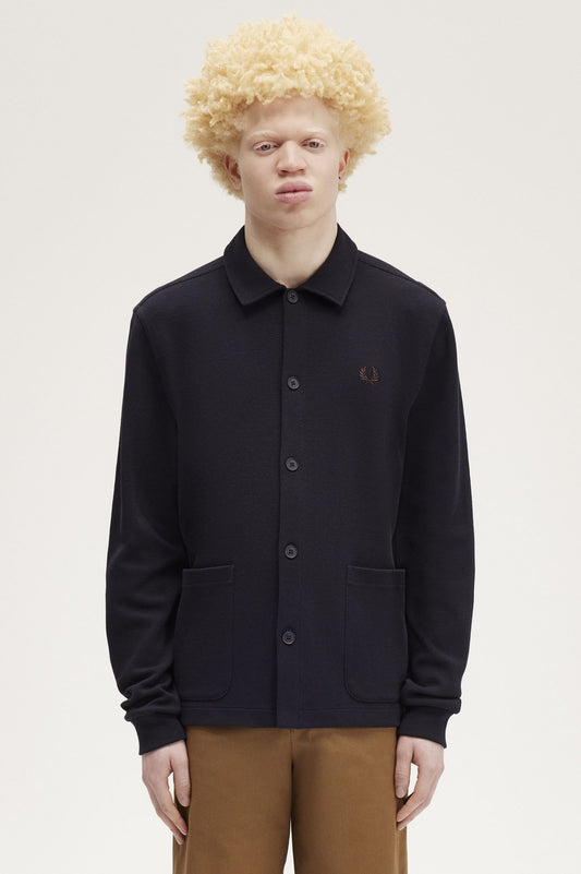 Fred Perry Button Through Long Sleeve Polo Shirt M6598