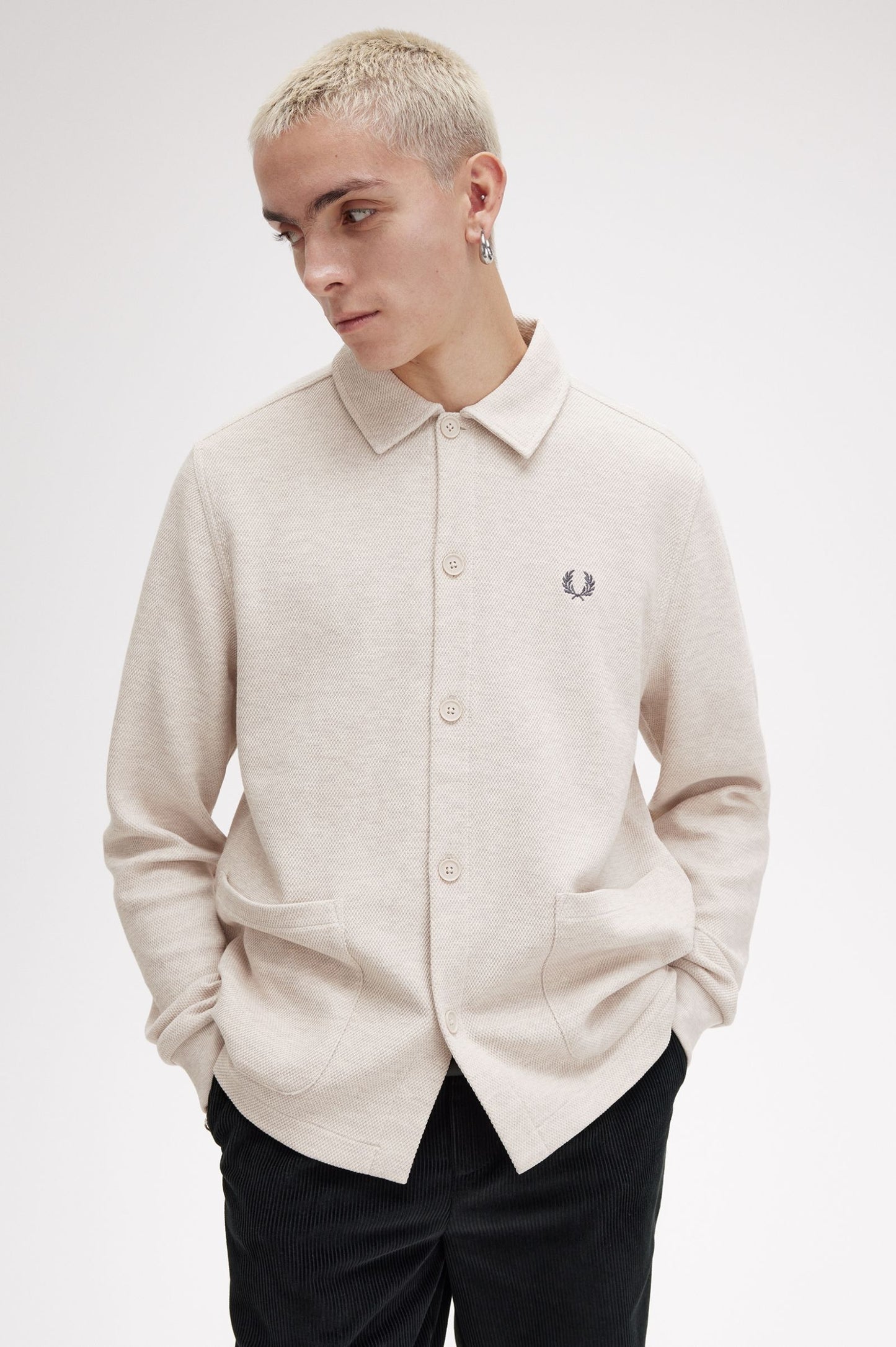 Fred Perry Button Through Long Sleeve Polo Shirt M6598