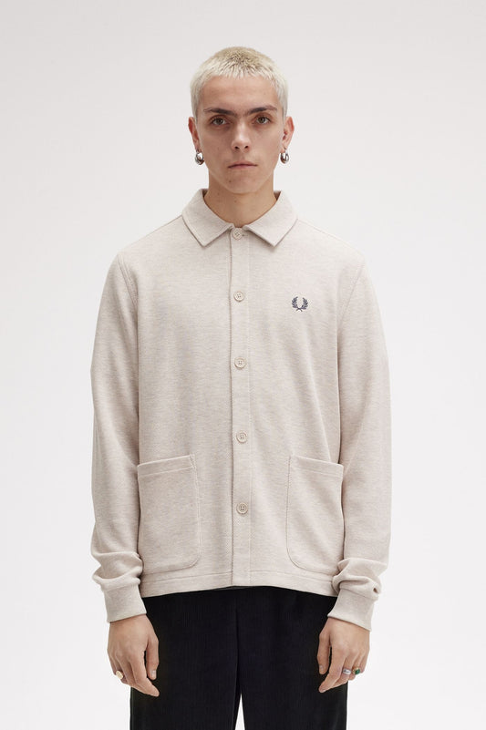 Fred Perry Button Through Long Sleeve Polo Shirt M6598