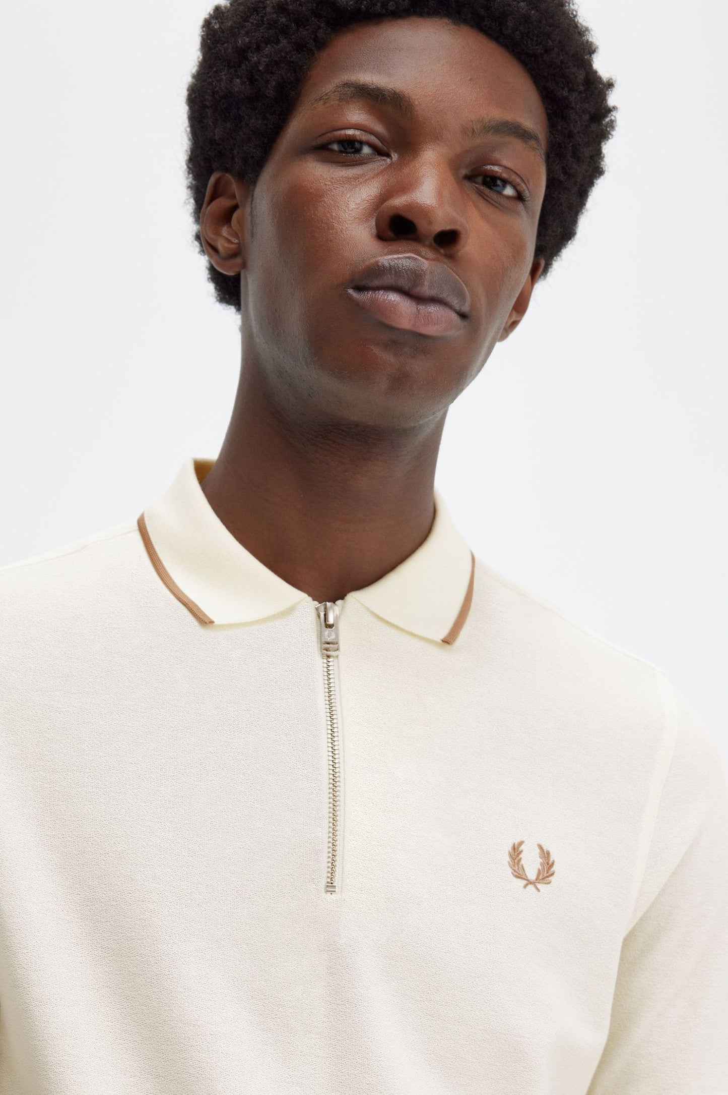 Fred Perry Crepe Piqué Zip Neck Polo Shirt