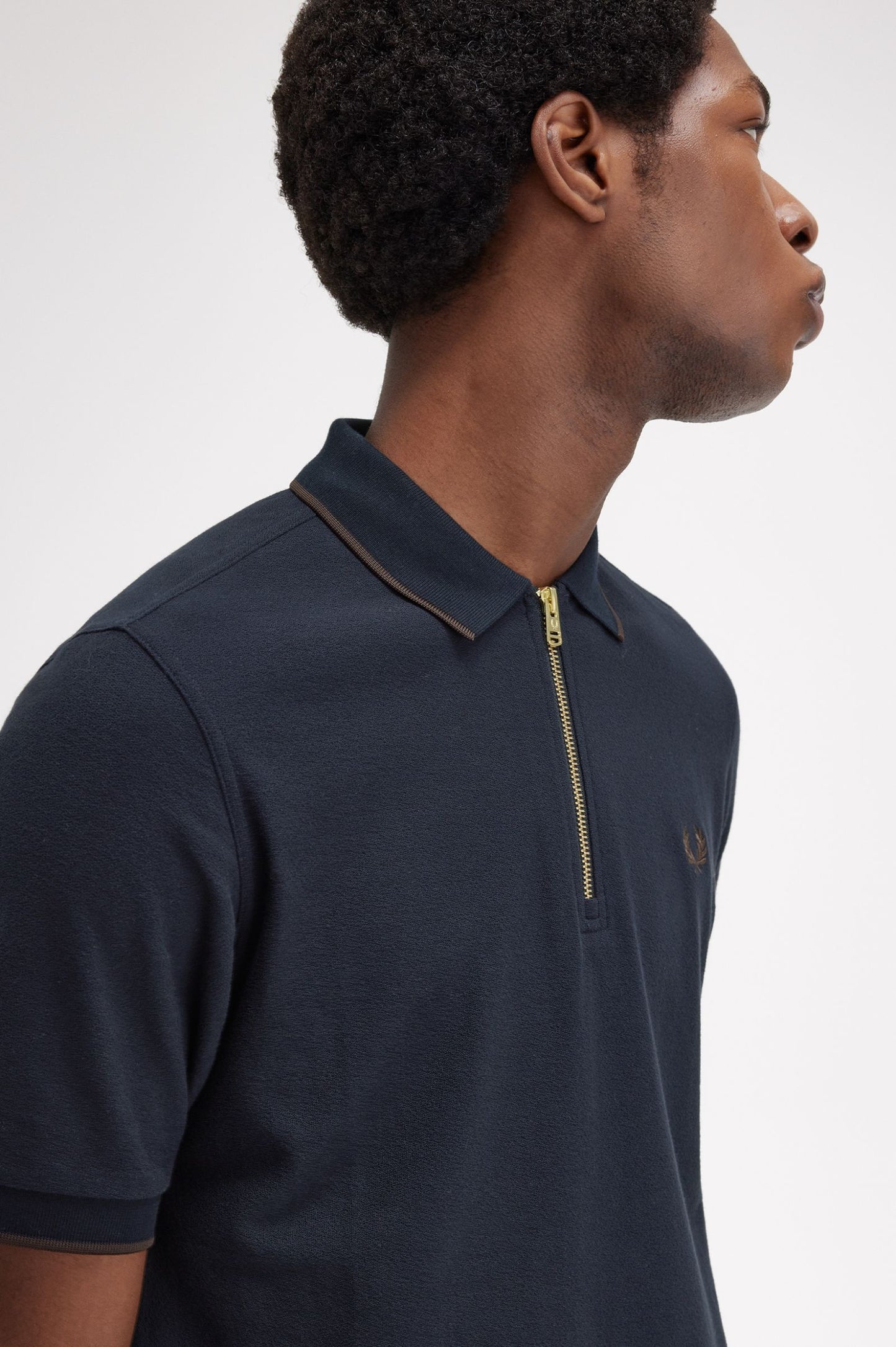 Fred Perry Crepe Piqué Zip Neck Polo Shirt M7729