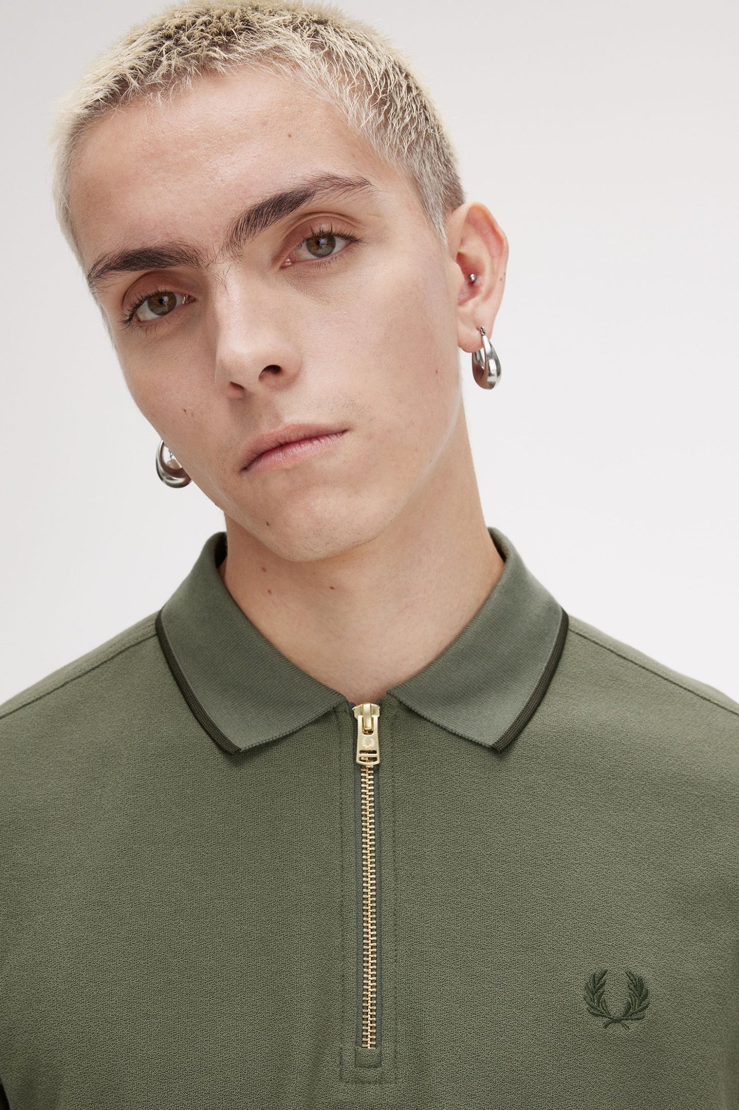 Fred Perry Crepe Piqué Zip Neck Polo Shirt M7729