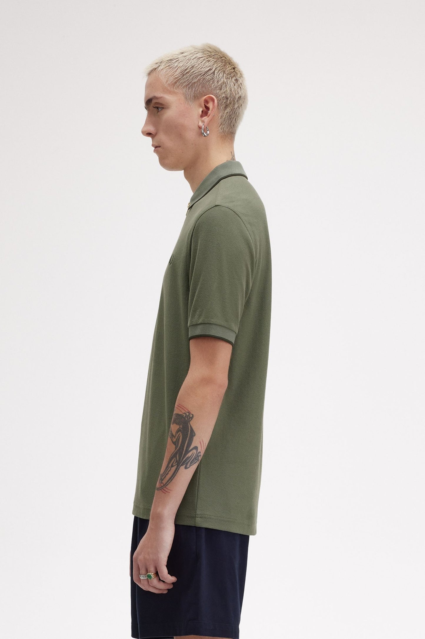 Fred Perry Crepe Piqué Zip Neck Polo Shirt M7729