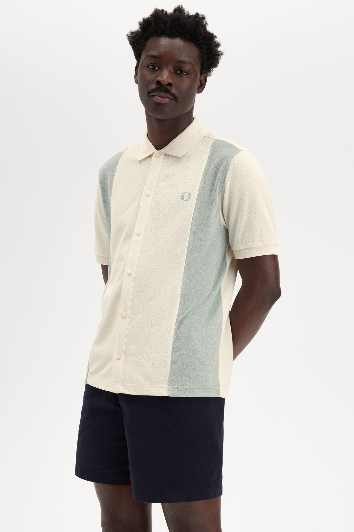 Fred Perry Towelling Panel Polo Shirt