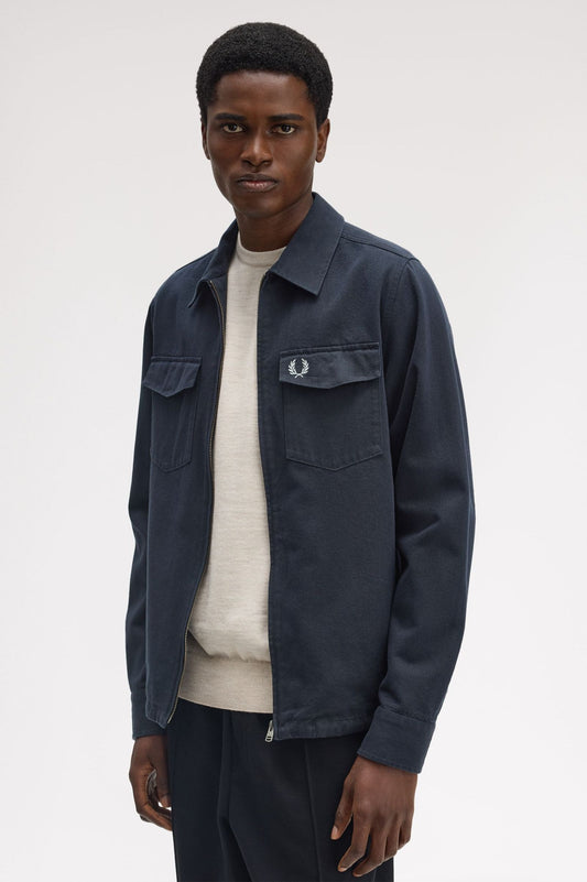 Fred Perry Twill Zip Through Overshirt