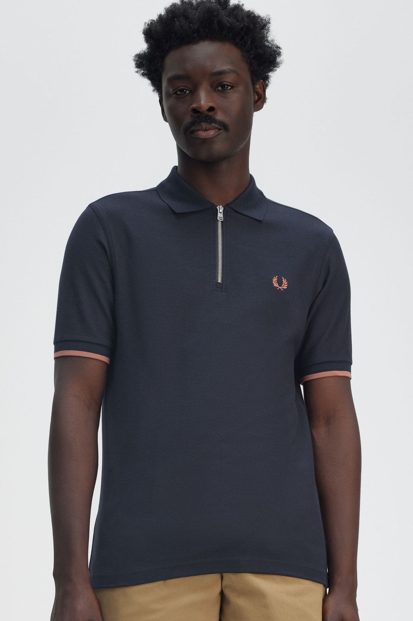 Fred Perry Crepe Piqué Zip Neck Shirt