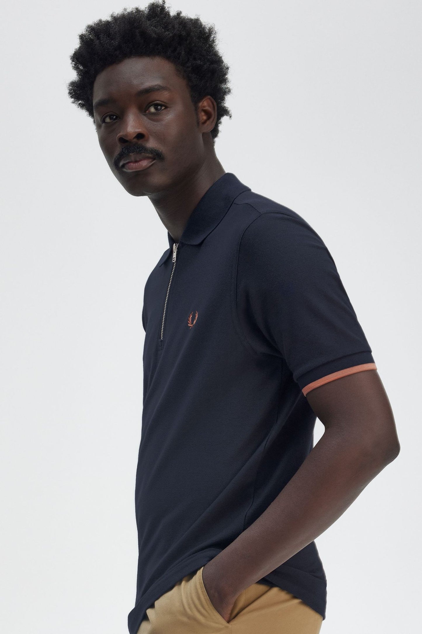 Fred Perry Crepe Piqué Zip Neck Shirt