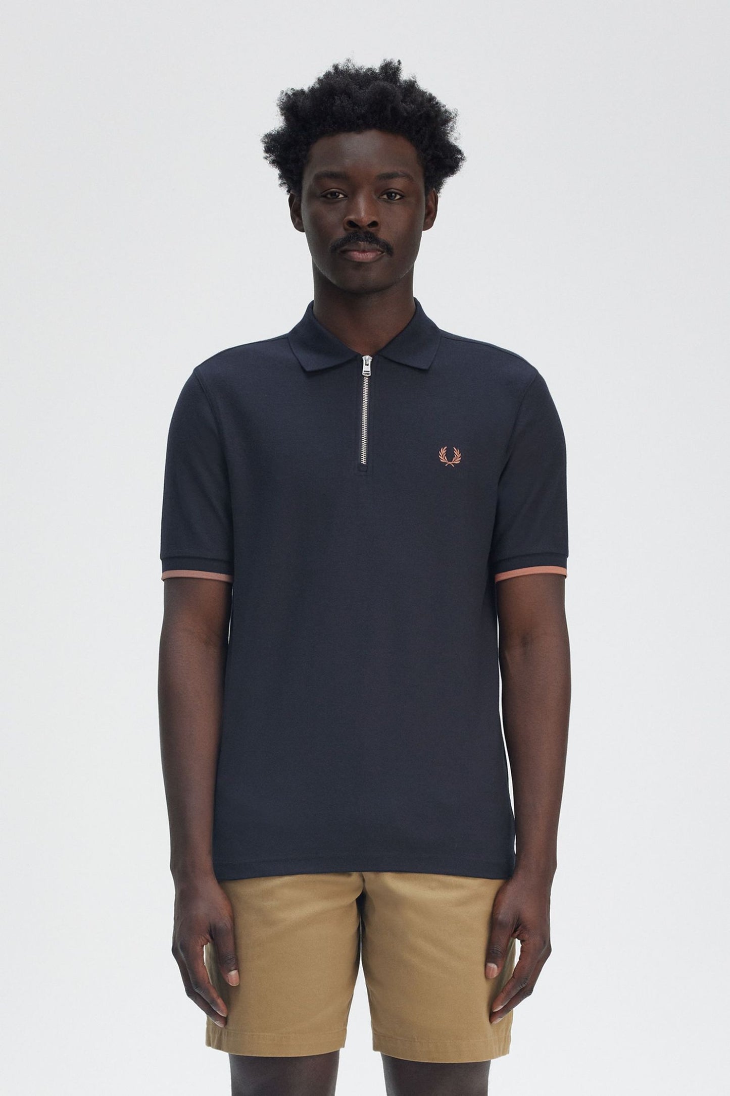 Fred Perry Crepe Piqué Zip Neck Shirt