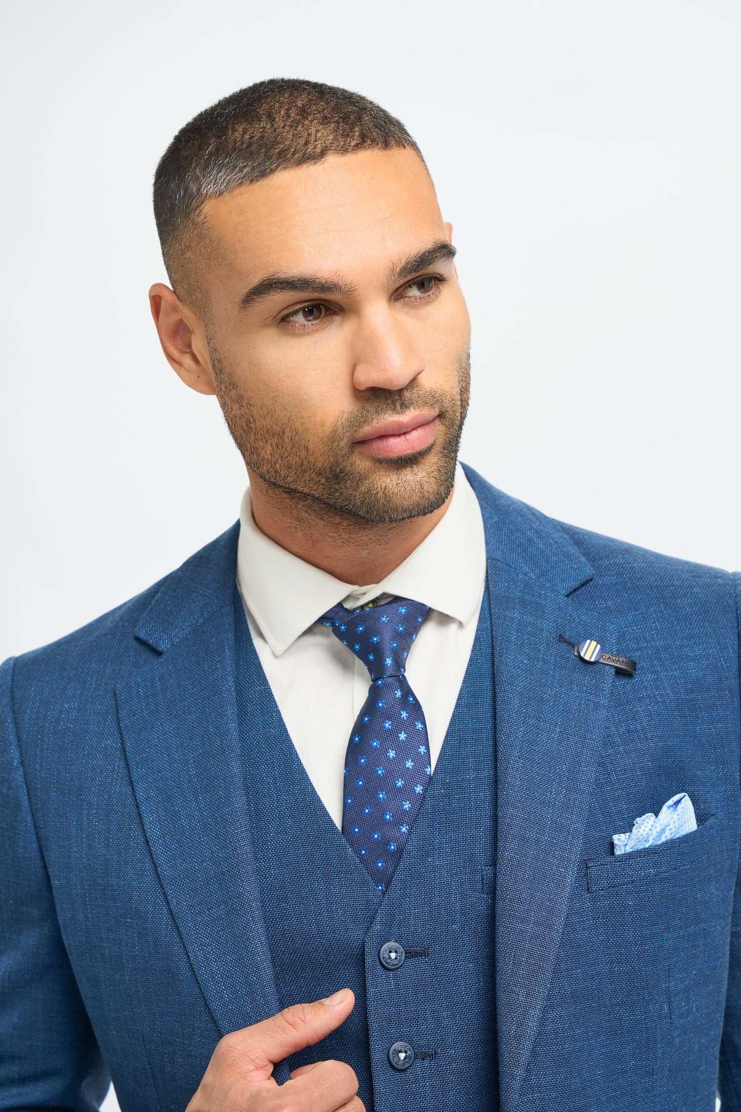 Cavani Miami Blue Slim Fit Blazer