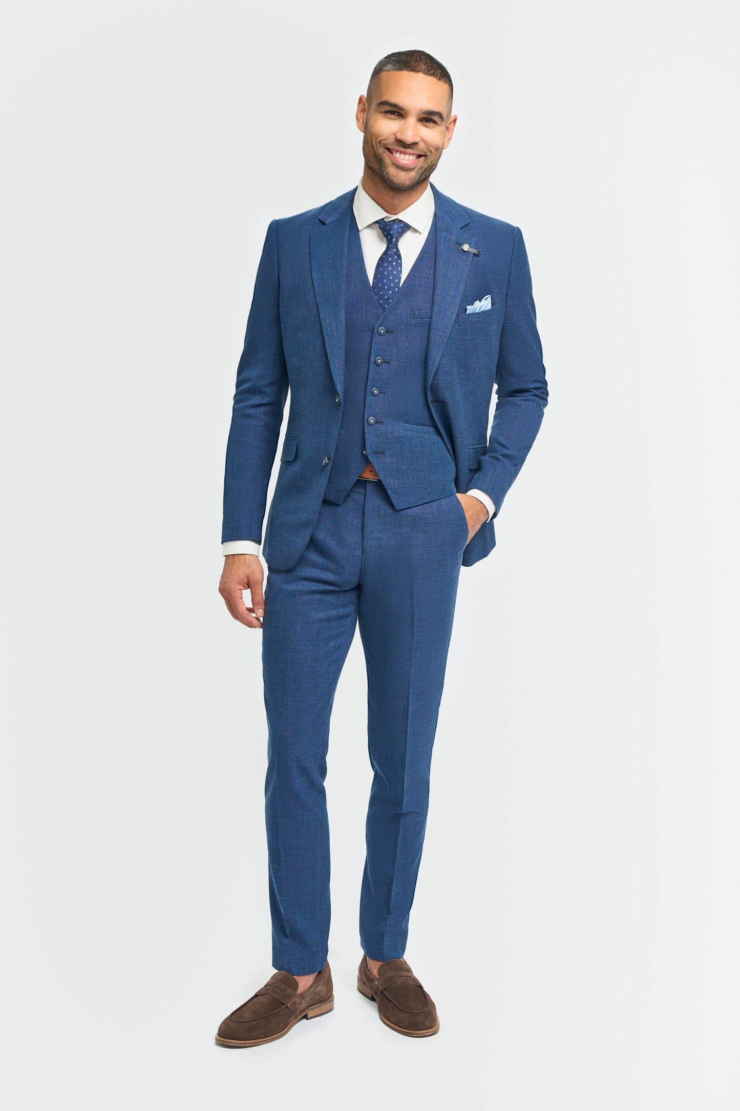 Cavani Miami Blue Slim Fit Blazer
