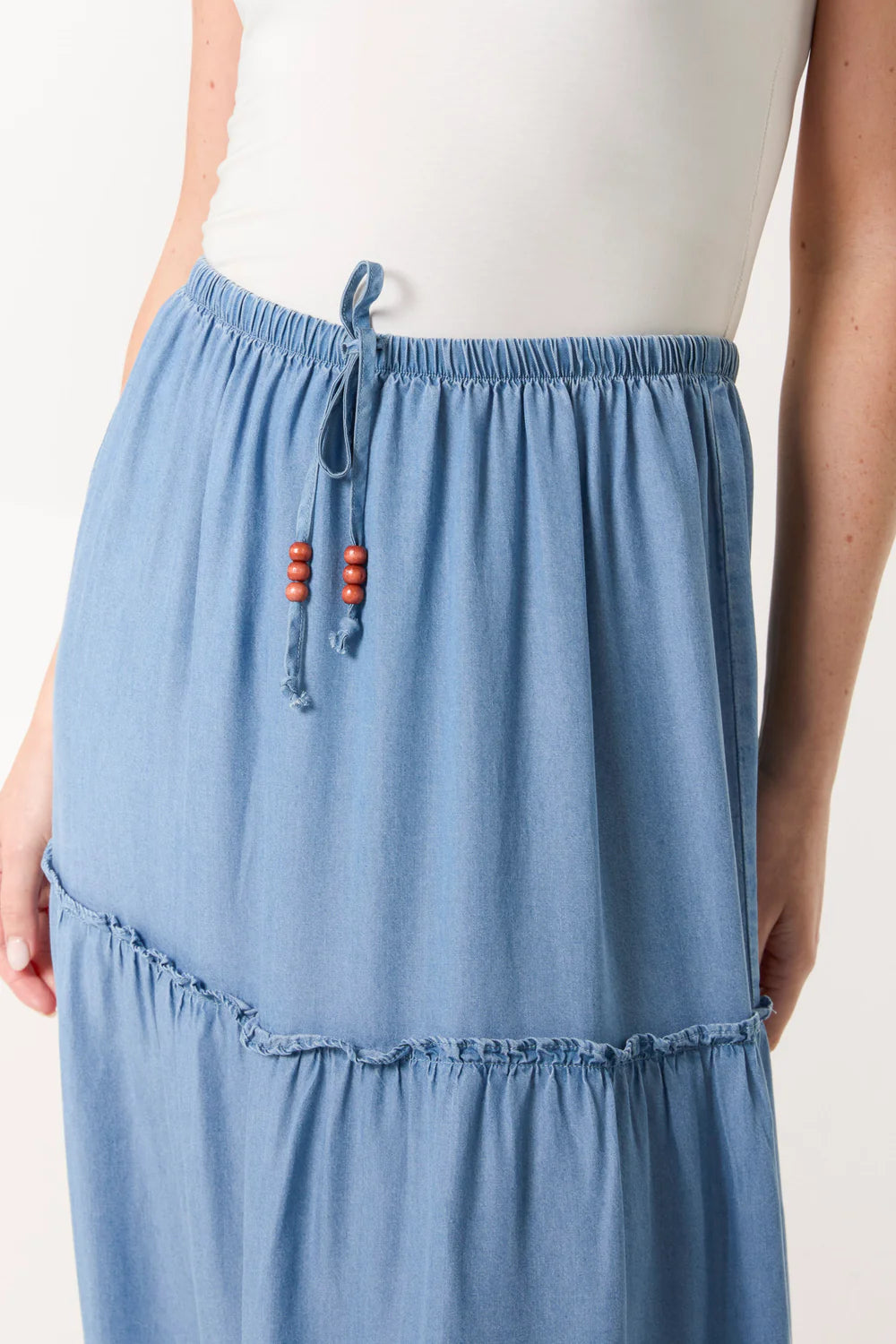 Nova of London Beaded Tiered Maxi Skirt