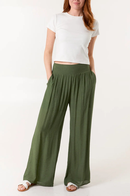 Nova of London Shirred Wide Leg Trouser