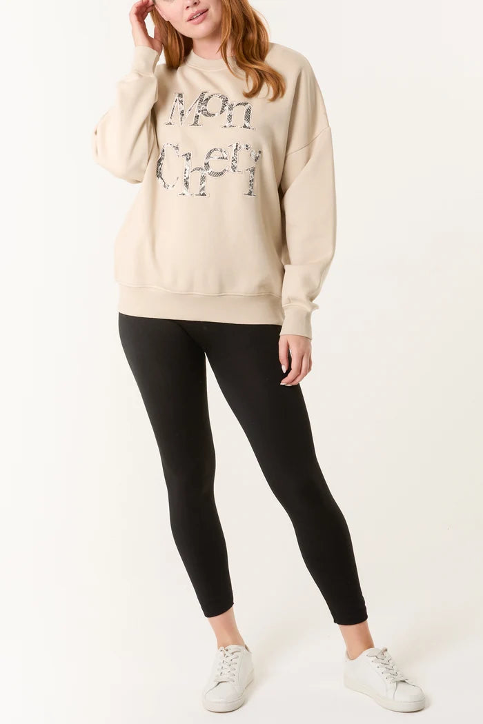 Nova of London 'Mon Cheri' Snake Print Sweatshirt