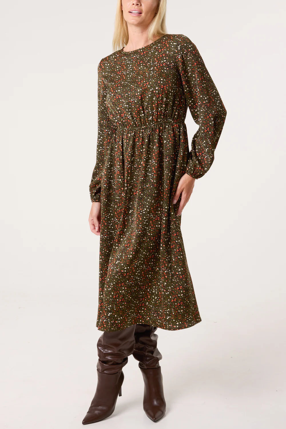 Nova of London Ditsy Animal Smock Midi Dress