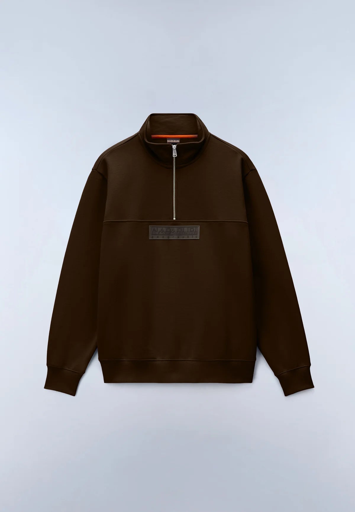 Napapijri Box Logo Half-Zip Sweatshirt Brown