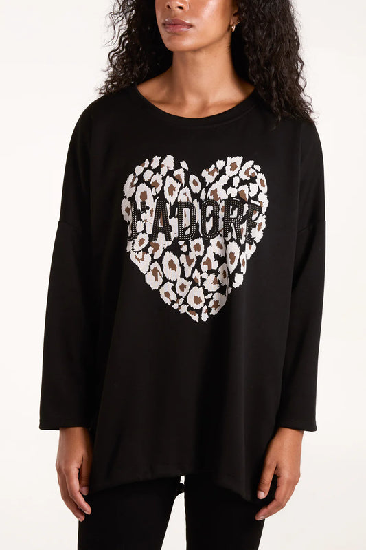 Nova of London Soft Touch "J'Adore" Heart Sweatshirt