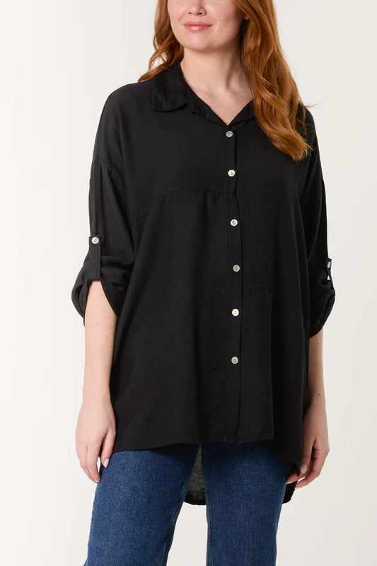 Nova of London Roll Sleeve Shell Button Shirt