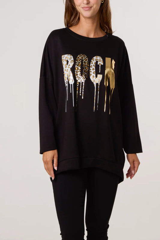 Nova of London Foil Rock Back Zip Sweatshirt