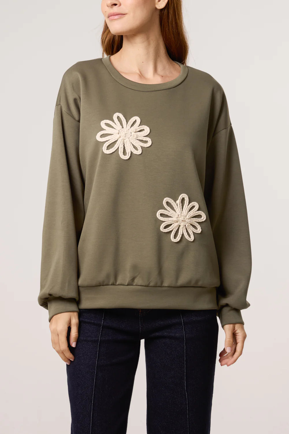 Nova of London Embroidered Flower Soft Touch Sweatshirt