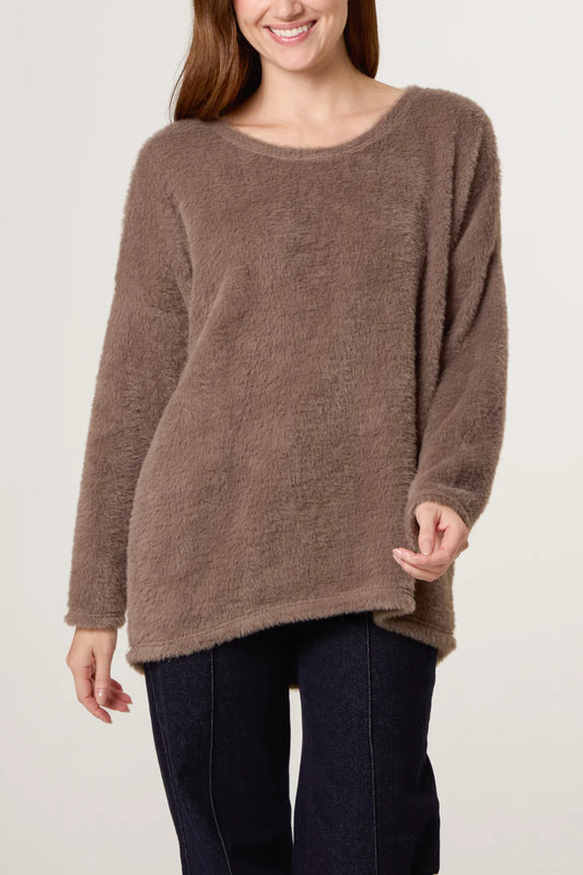 Nova of London Fluffy Round Neck Jumper