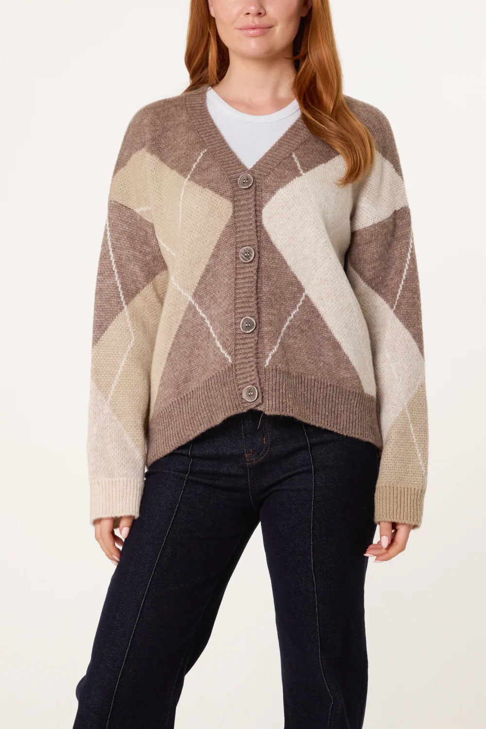 Nova of London Argyle V-Neck Cardigan