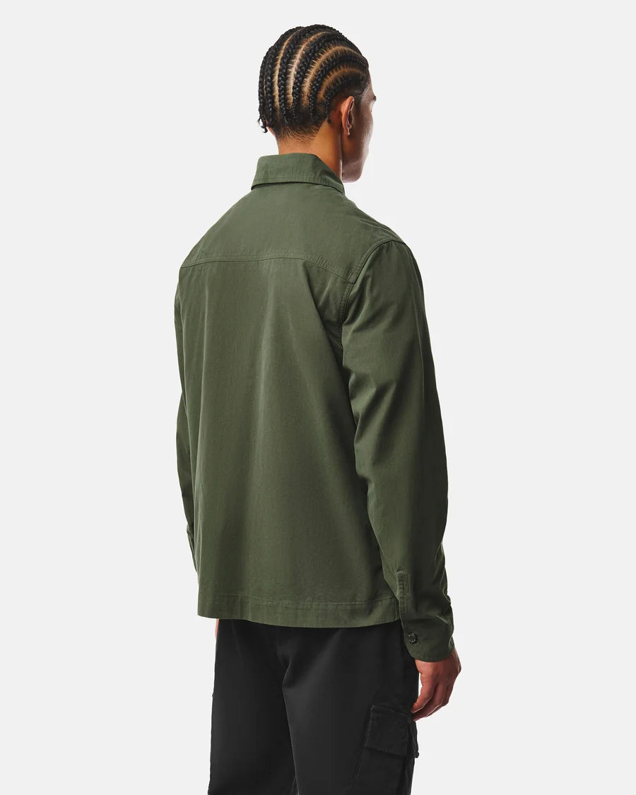 Weekend Offender Pancho Over-Shirt Black Forest Green