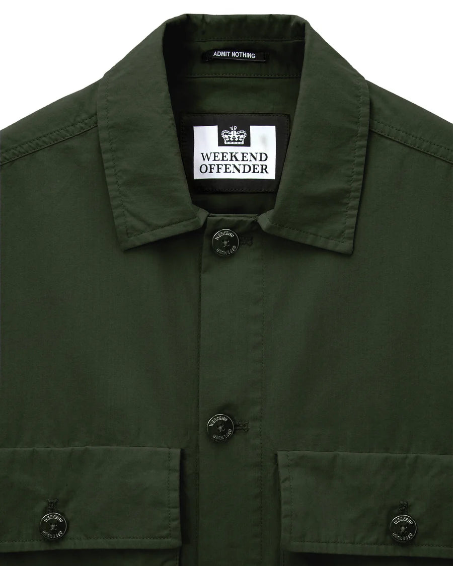 Weekend Offender Pancho Over-Shirt Black Forest Green