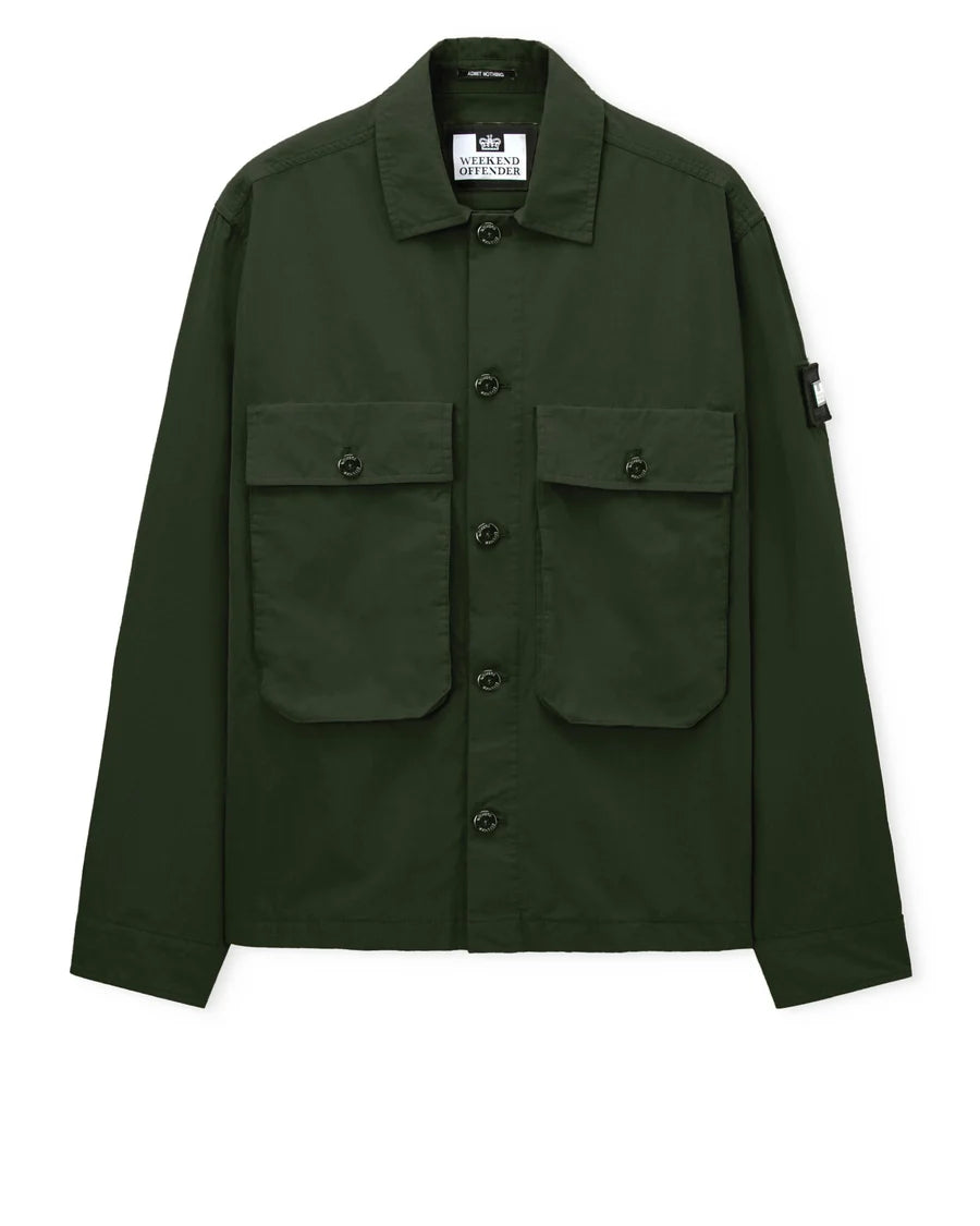 Weekend Offender Pancho Over-Shirt Black Forest Green