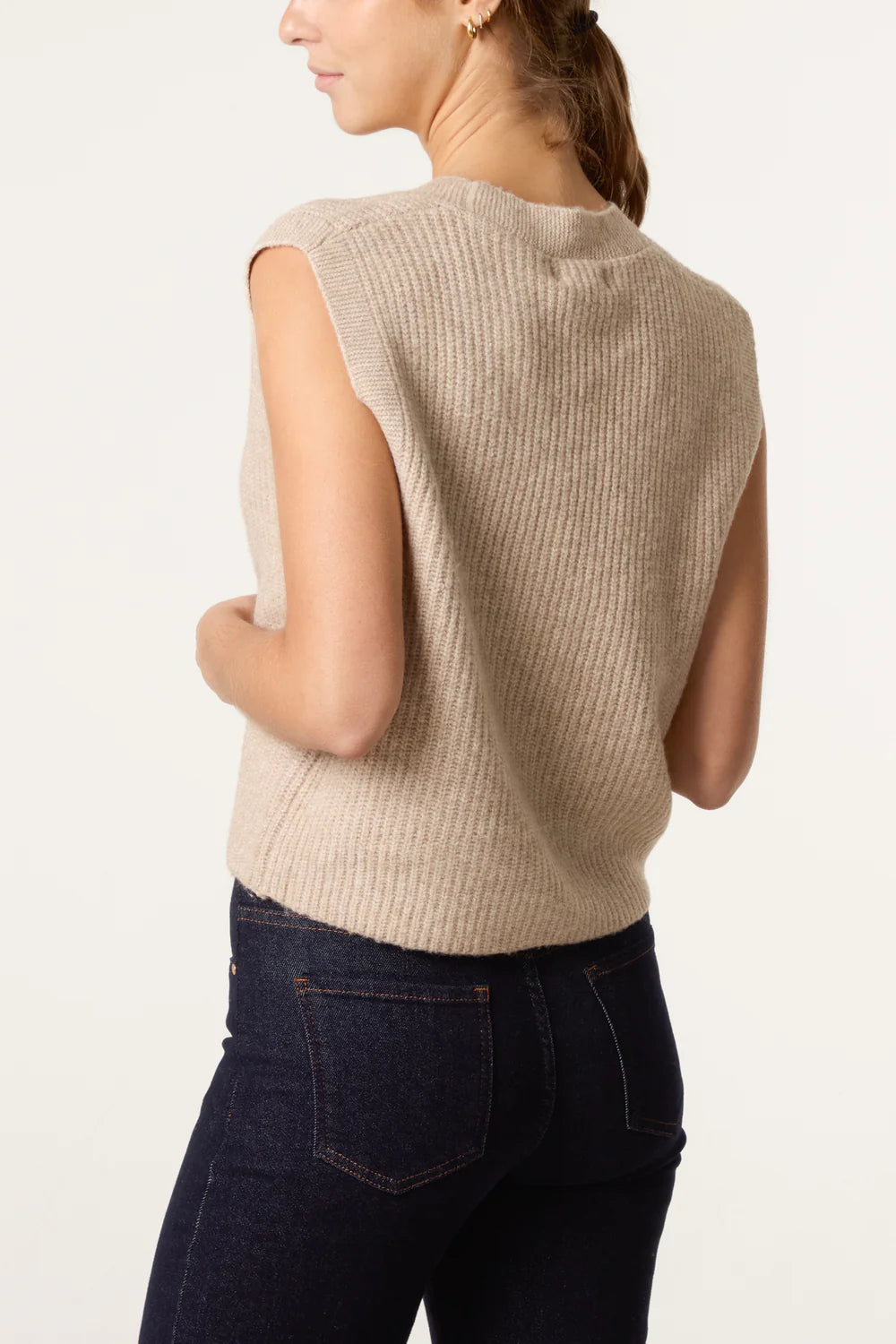 Nova of London Gold Circle Button Knit Waistcoat