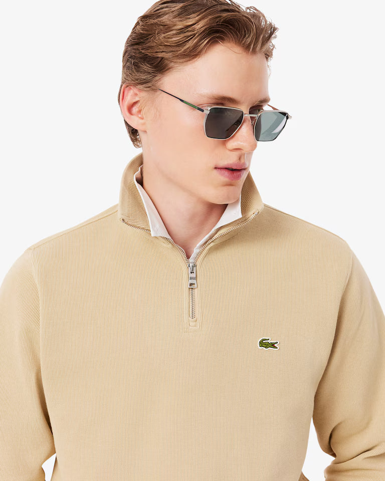 Lacoste Zip-Up High Neck Interlock Sweatshirt