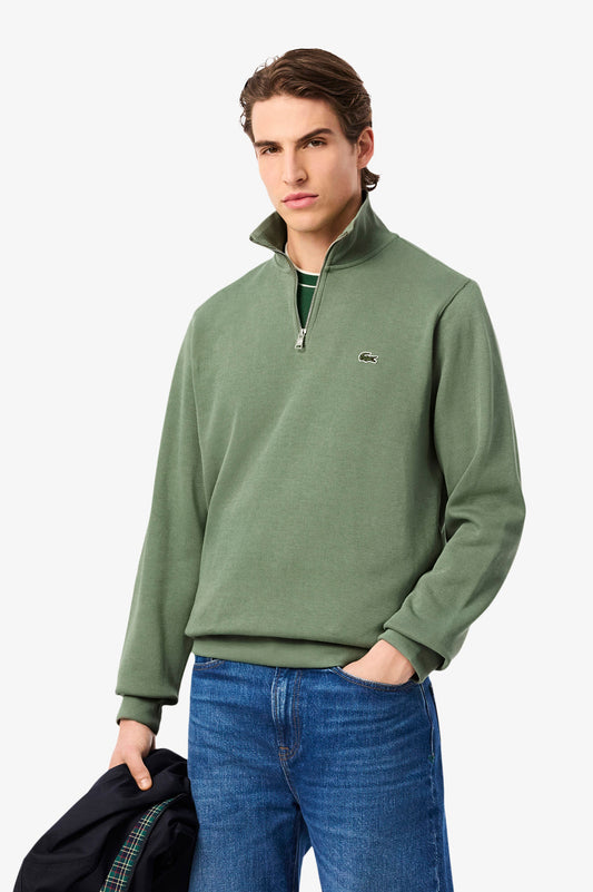 Lacoste Zip-Up High Neck Interlock Sweatshirt