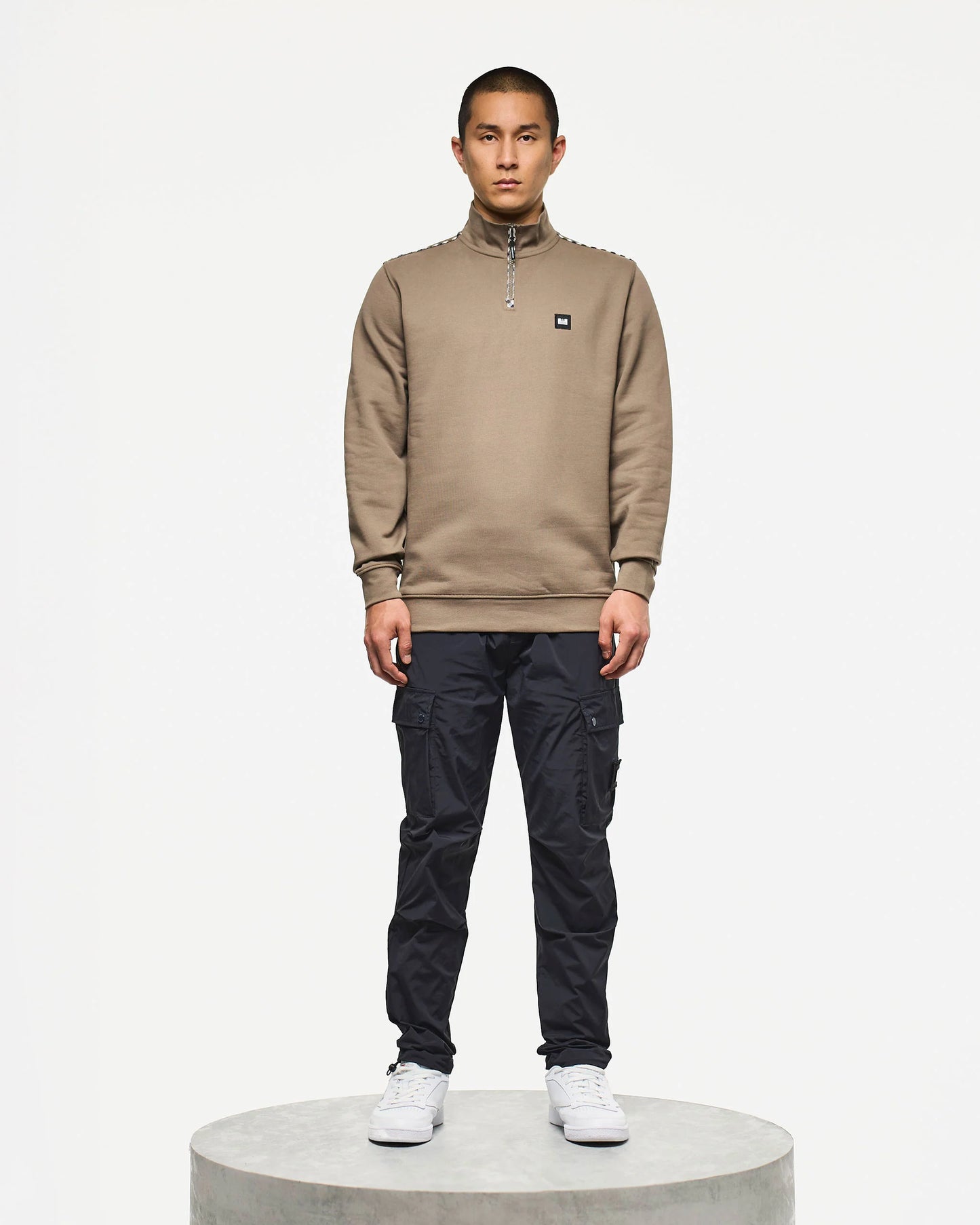 Weekend Offender Matisa Quarter Zip Sweatshirt Tobacco Brown