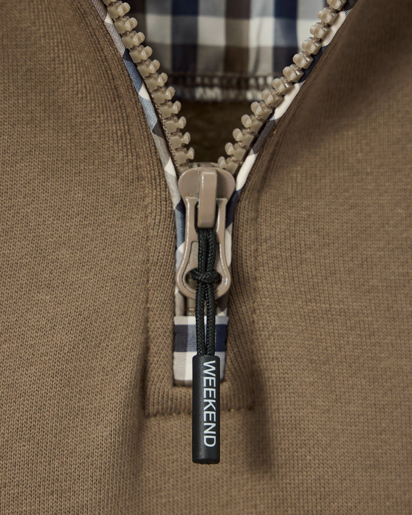 Weekend Offender Matisa Quarter Zip Sweatshirt Tobacco Brown