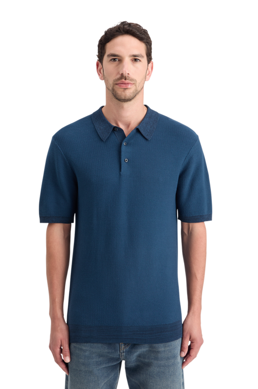 Scotch & Soda Men's Structured Knit Polo Shirt