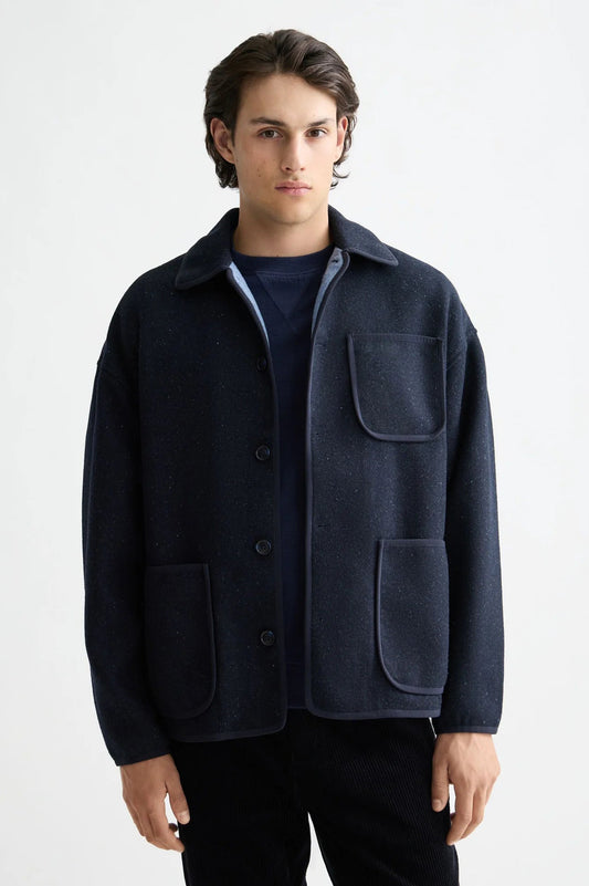 Scotch & Soda Double Faced Wool Blend Overshirt/Jacket - Sky Captain