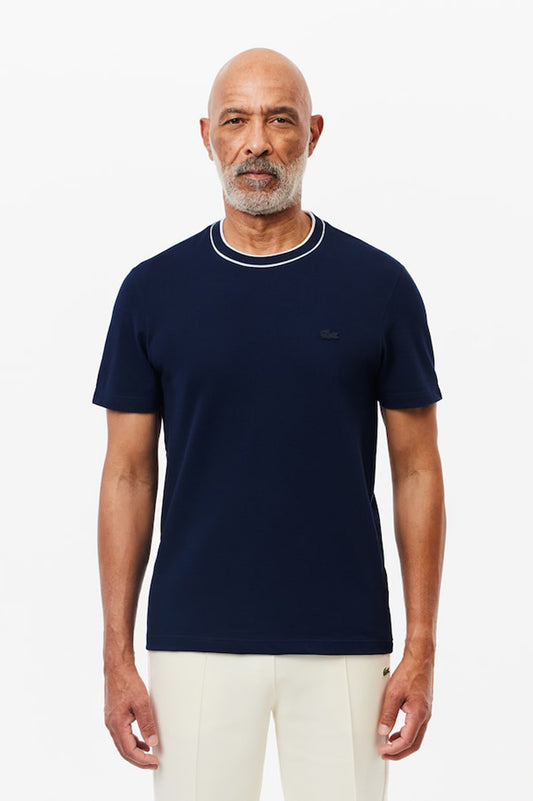 Lacoste Piqué Stripe Collar T-shirt