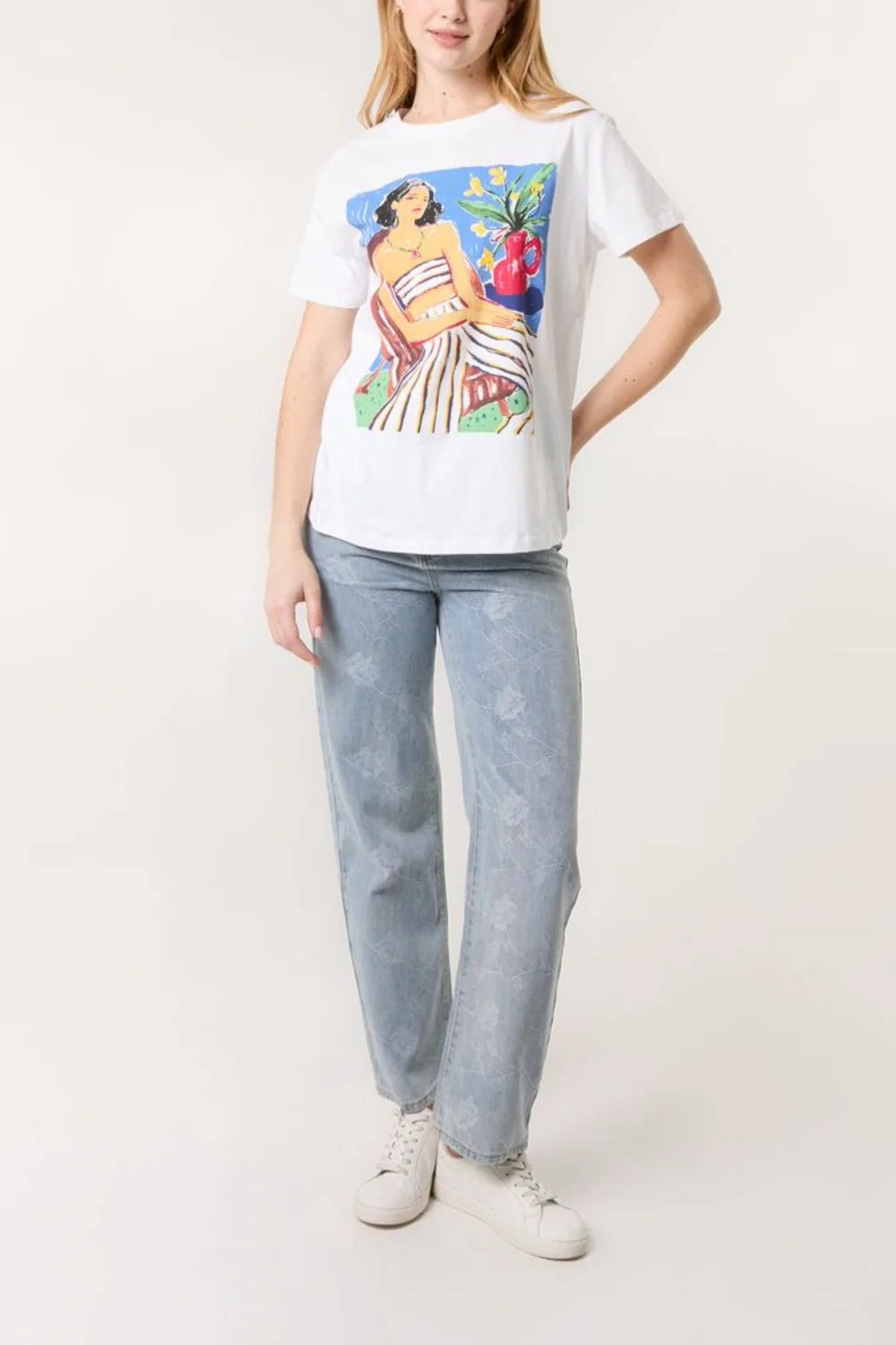 Nova of London Abstract Girl & Flower T-Shirt