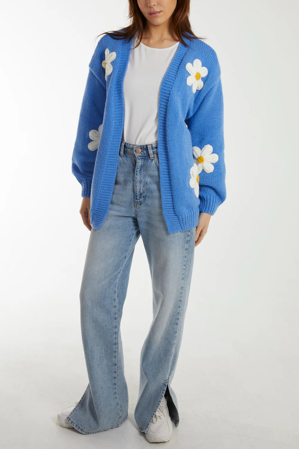 Nova of London Flocking Daisy Flower Open Cardigan