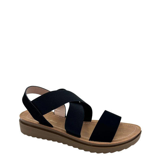 Womens Black Wide Fit Sandal