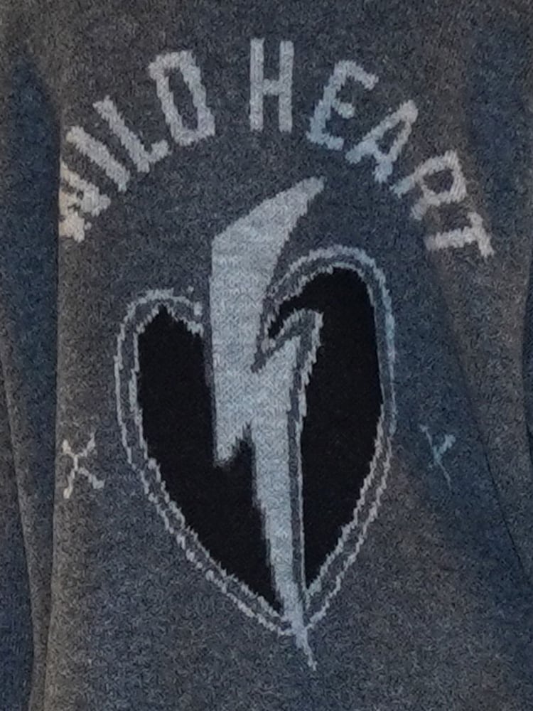 Religion Charcoal Grey Wild Heart Long Line Appliqué Cardigan