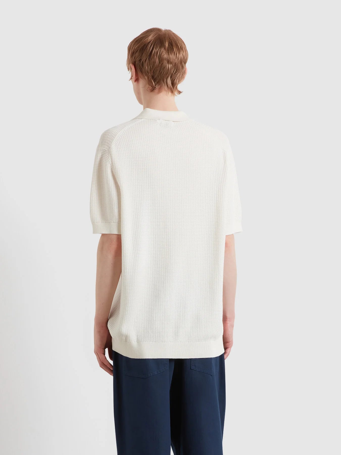 Farah Thornley Knitted Polo Shirt In Ecru