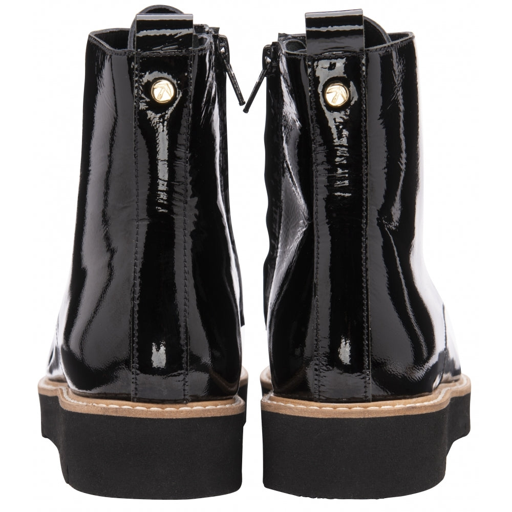 Ravel Patent Maya Lace-Up Ankle Boots