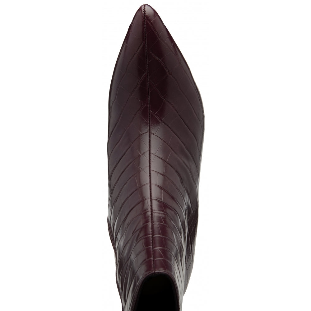 Bordo Croc-Print Currans Pointed-Toe Ankle Boots | Ravel