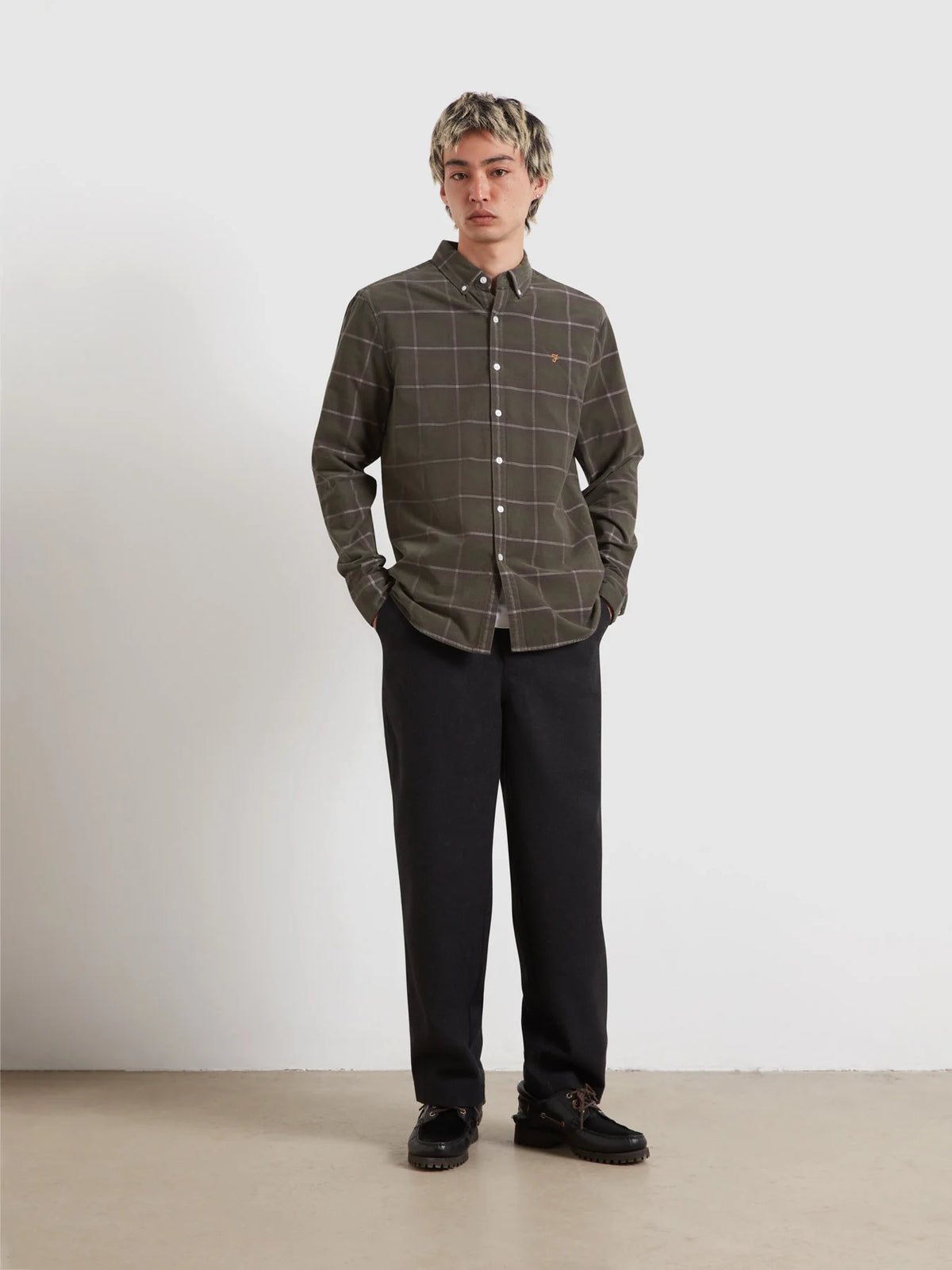 Farah Maverick Regular Fit Check Cord Shirt