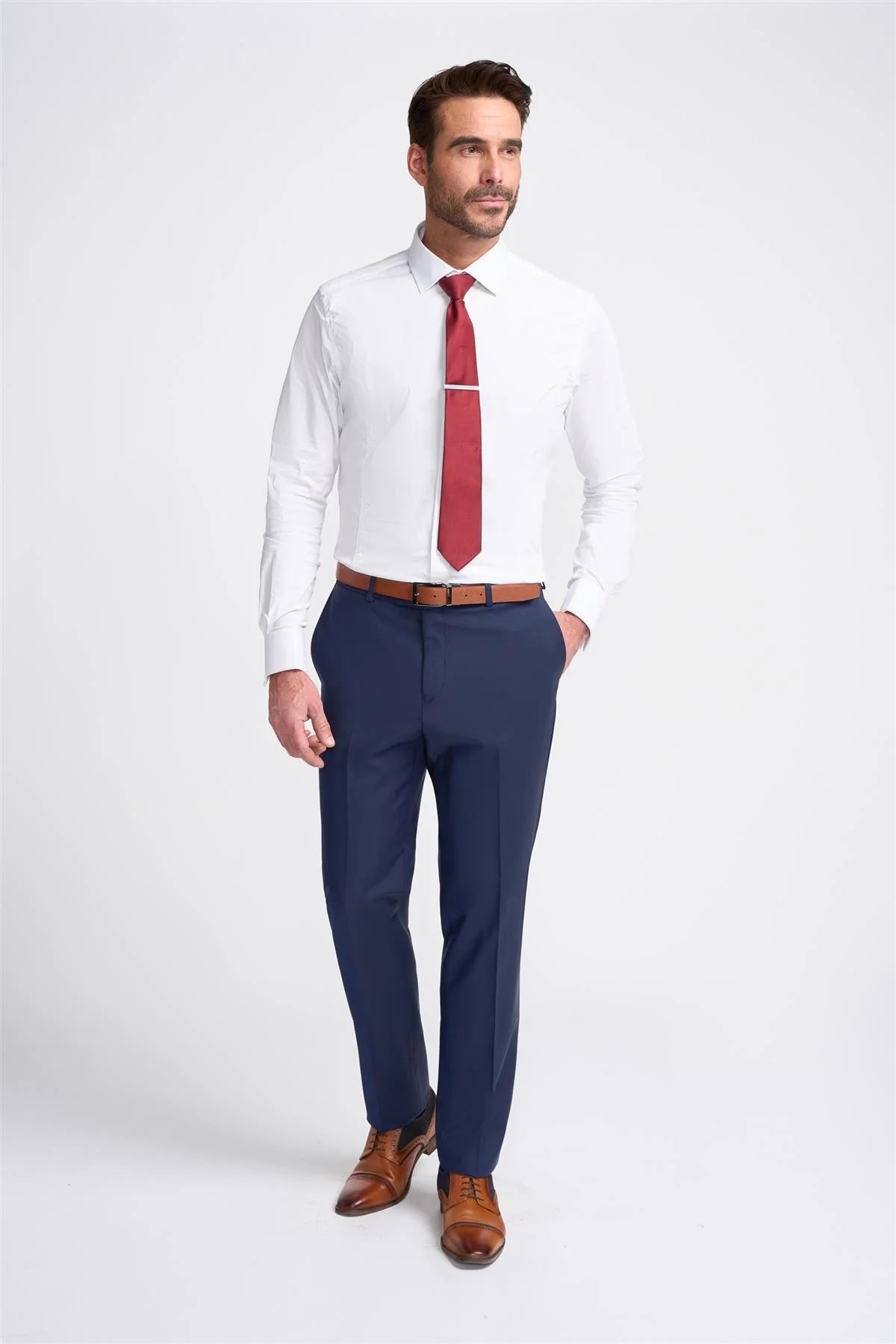 Cavani Bond Wool Rich Navy Trouser