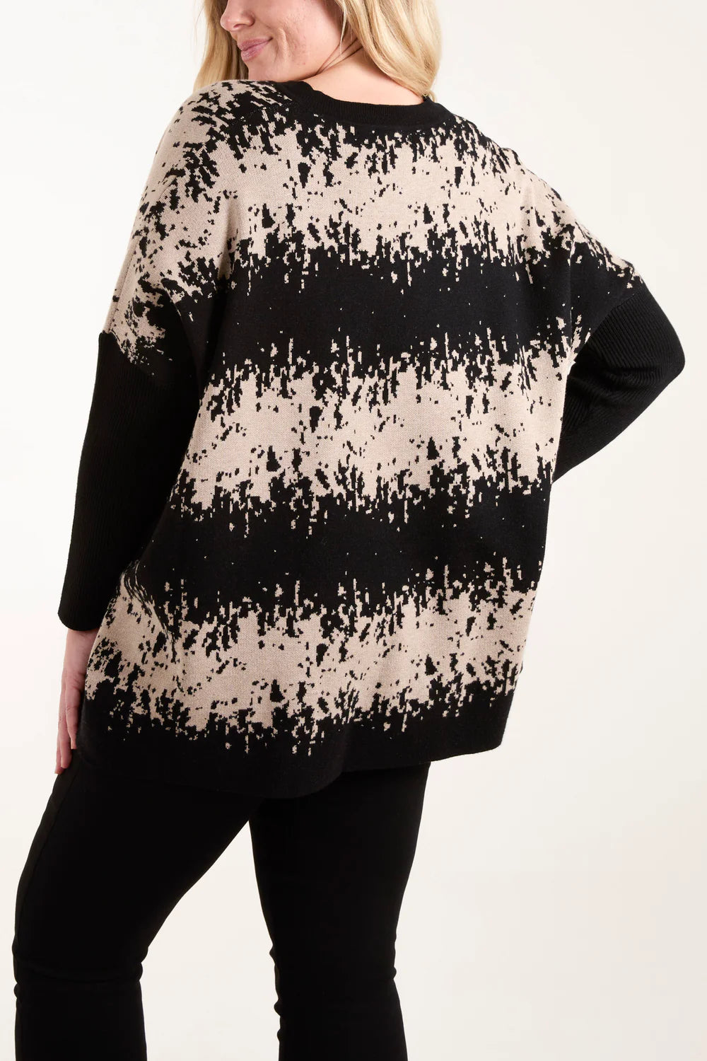 Nova of London V-Neck Abstract Animal Print Jumper