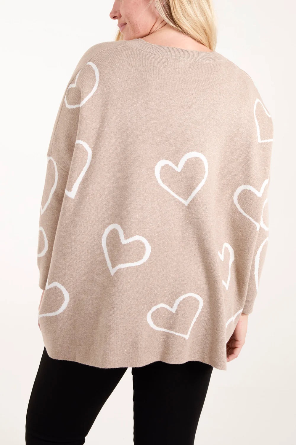 Nova of London Heart Pattern V-Neck Jumper