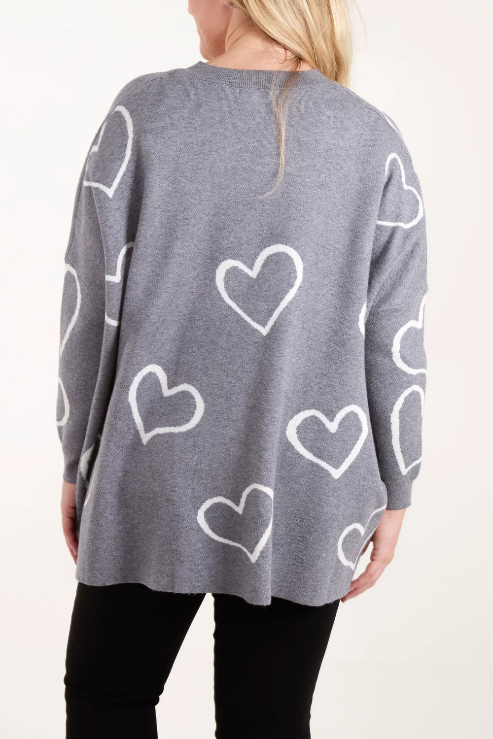 Nova of London Heart Pattern V-Neck Jumper