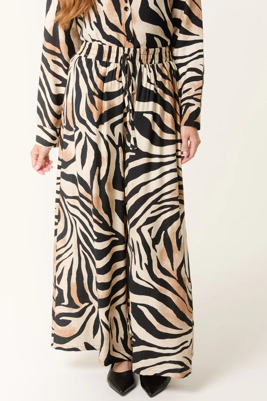 Nova of London Zebra Print Wide Leg Trousers