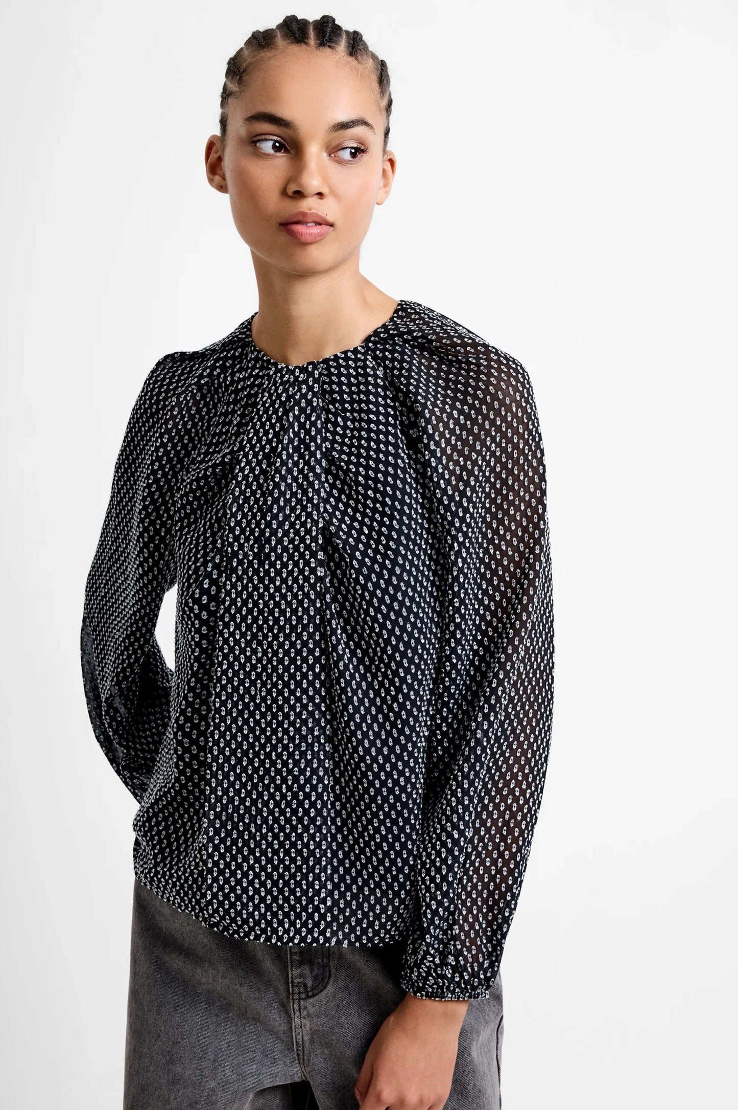 French Connection Stacey Dobby Twist Top